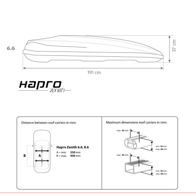  Автомобильный бокс Hapro Zenith 6.6  черный матовый компании RackWorld